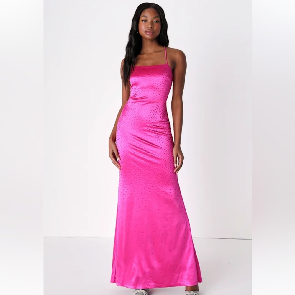 Lulu's Vibrant Pink Maxi Dress
